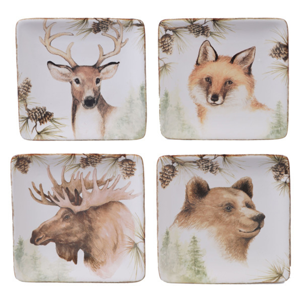 Тарелка пирожковая квадратная Certified Int. Заповедный лес 15см в ассортименте