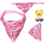 Ошейник с банданой для кошек и собак мелких пород «ЛЮБИМЫЙ БРО», цвет розовый, р 23-40см/15*10*1,5см (лейбл)