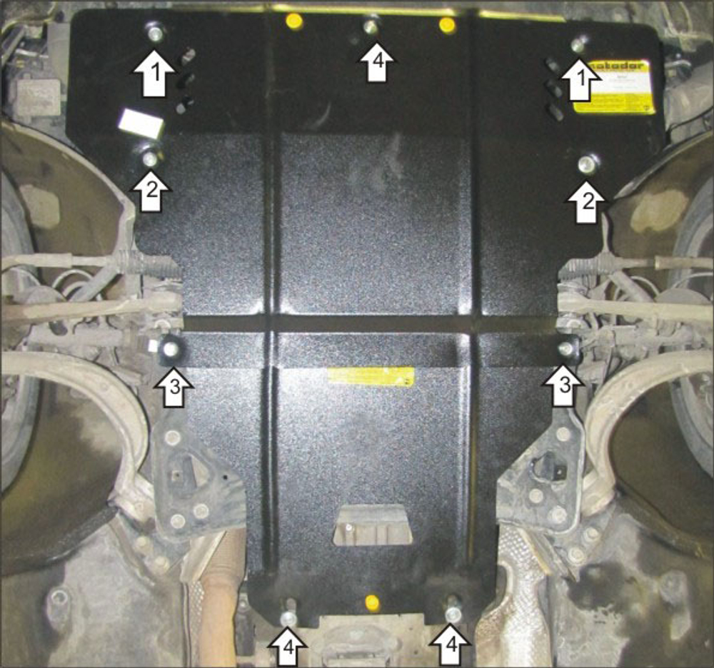 Защита картера двигателя, КПП, Гидроусилителя. 2 мм, Сталь. для Audi A6 Allroad 2012-2018, Motodor.70105