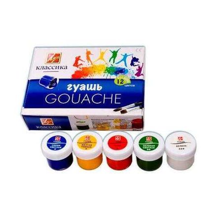 Гуашь 12 цветов по 20мл, Луч Классика