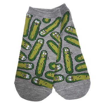 Носки укороченные Рик и Морти "Рик огурчик", р-р 38-44 (серый/зеленый)