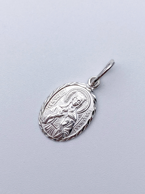 Образок из серебра/Без покрытия/С подвижным ухом/Людмила