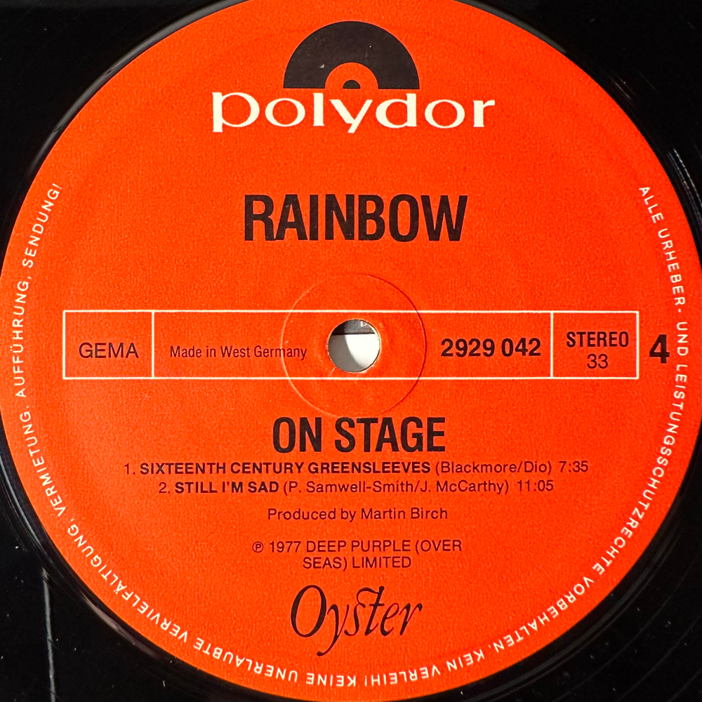 Rainbow - On Stage 2LP (Германия 1977г.)