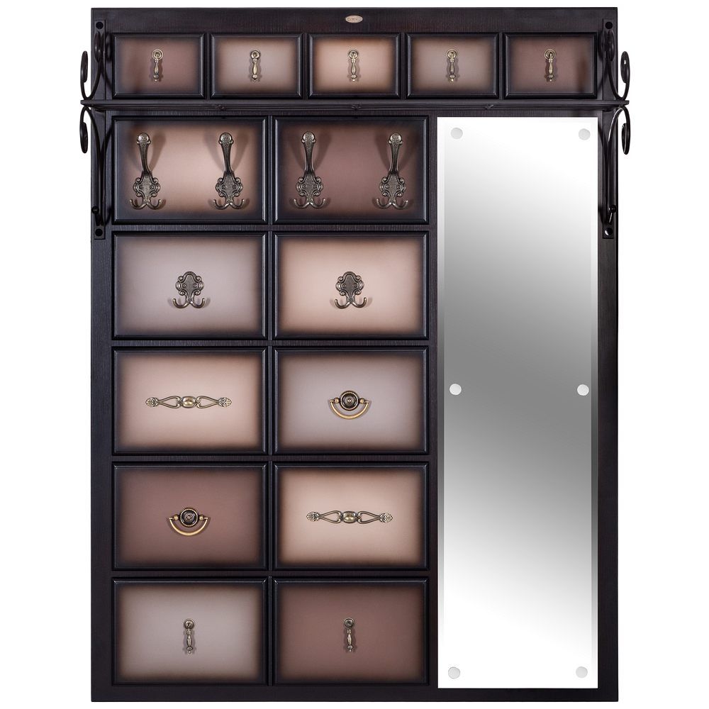 Вешалка настенная Пандора 4 Орех Оберджин Шоколад