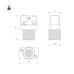Светильник MAG-ORIENT-BABY-R22-2W Day4000 (BK, 24 deg, 48V) (Arlight, IP20 Металл, 5 лет) 046621