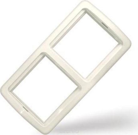 Рамка двухместная горизонтальная "UNIVersal" серия "Валери" белая (еврослот)