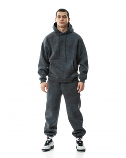 Штаны THE BAD FRIENDS Basic fit WRM графит Ш4 начес flecee винтаж