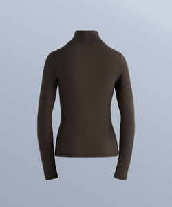 Oysho Термофутболка флисовая Base Layer с высоким воротом, темно-коричневый