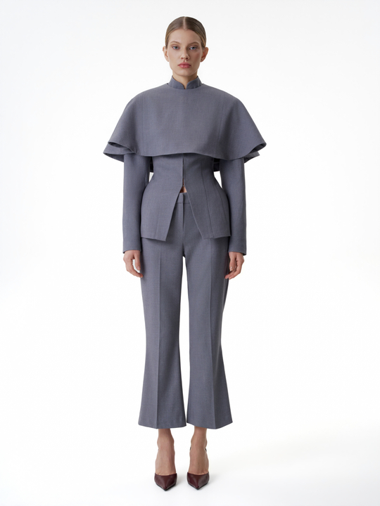 Накидка костюмная серая