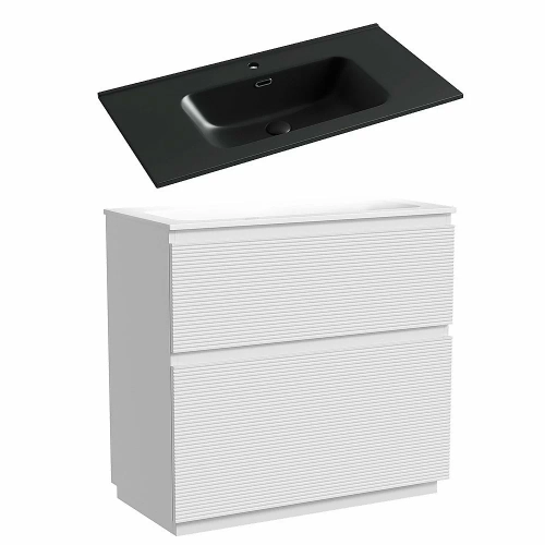 Тумба с раковиной Sancos FOLK Floor FL90FW/CN7002MB 90 Bianco