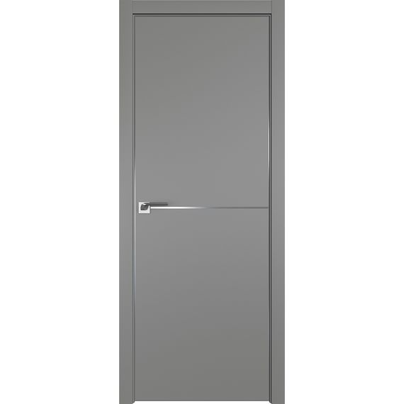 Фото межкомнатной двери экошпон Profil Doors 12E грей с алюминиевым молдингом матовая алюминиевая кромка с 4-х сторон