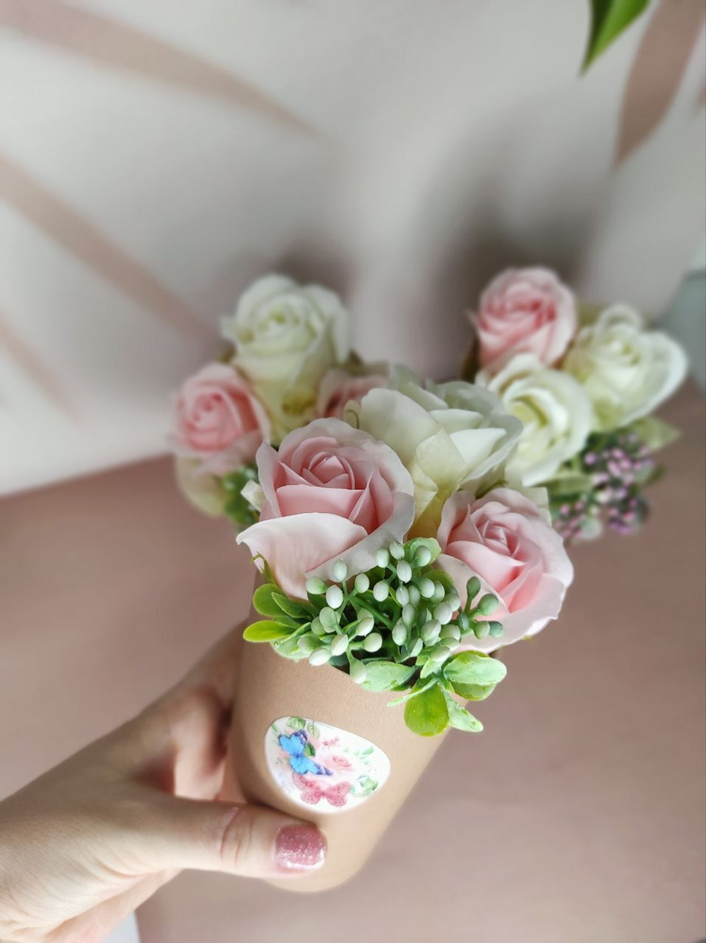 Мини букет из 3 мыльных роз на 14 февраля, 8 марта