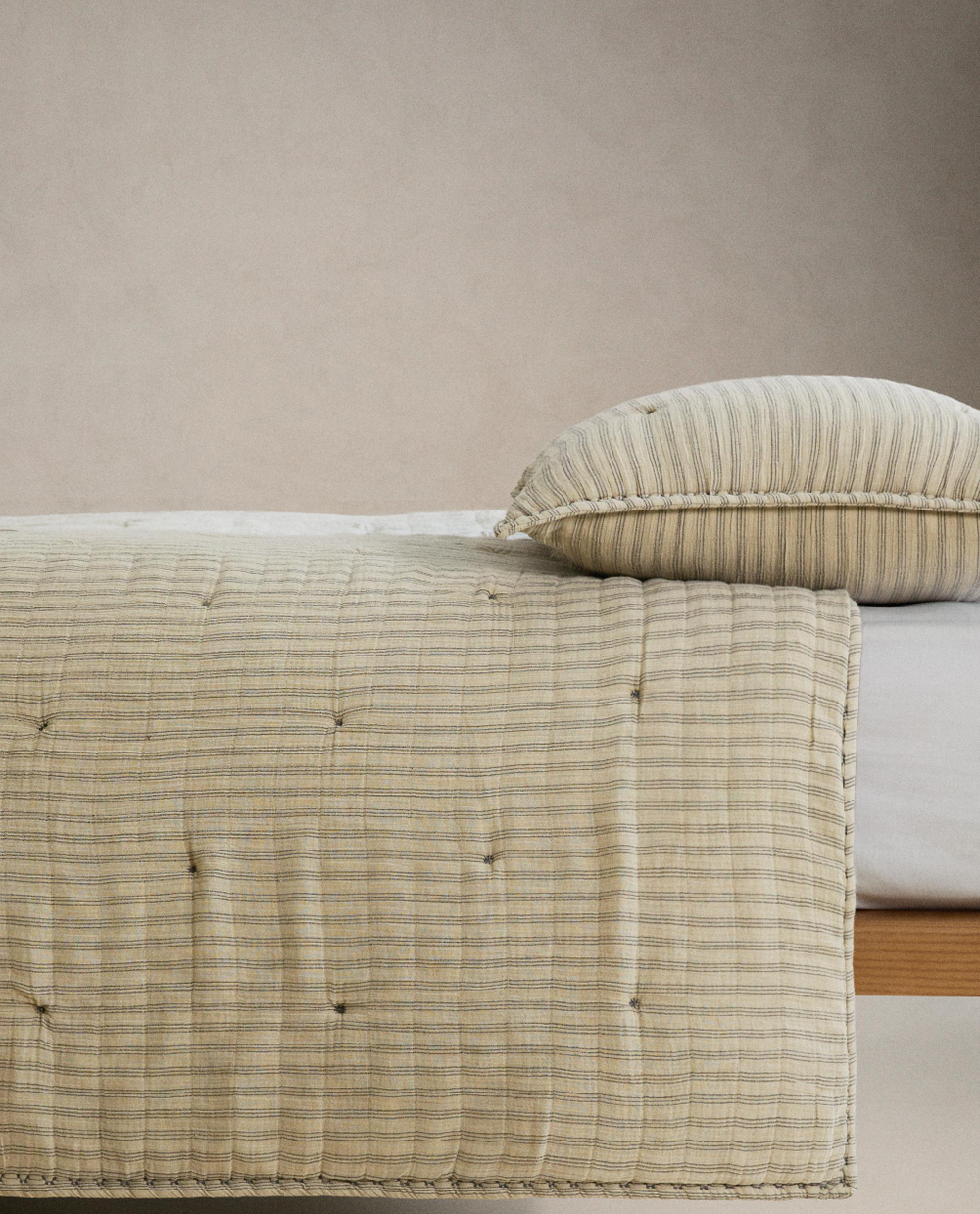 Zara Home покрывало детское из хлопка, зелёный, в полоску