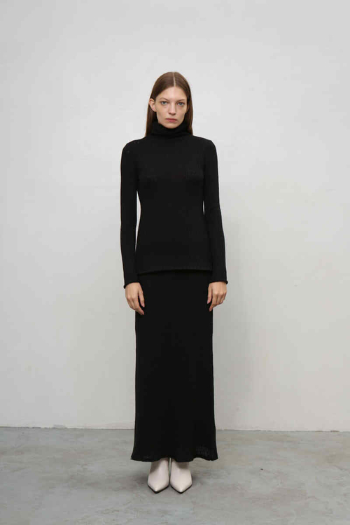 Манишка вязаная, черный