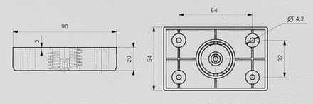 Опора пластиковая L-20, регулируемая,