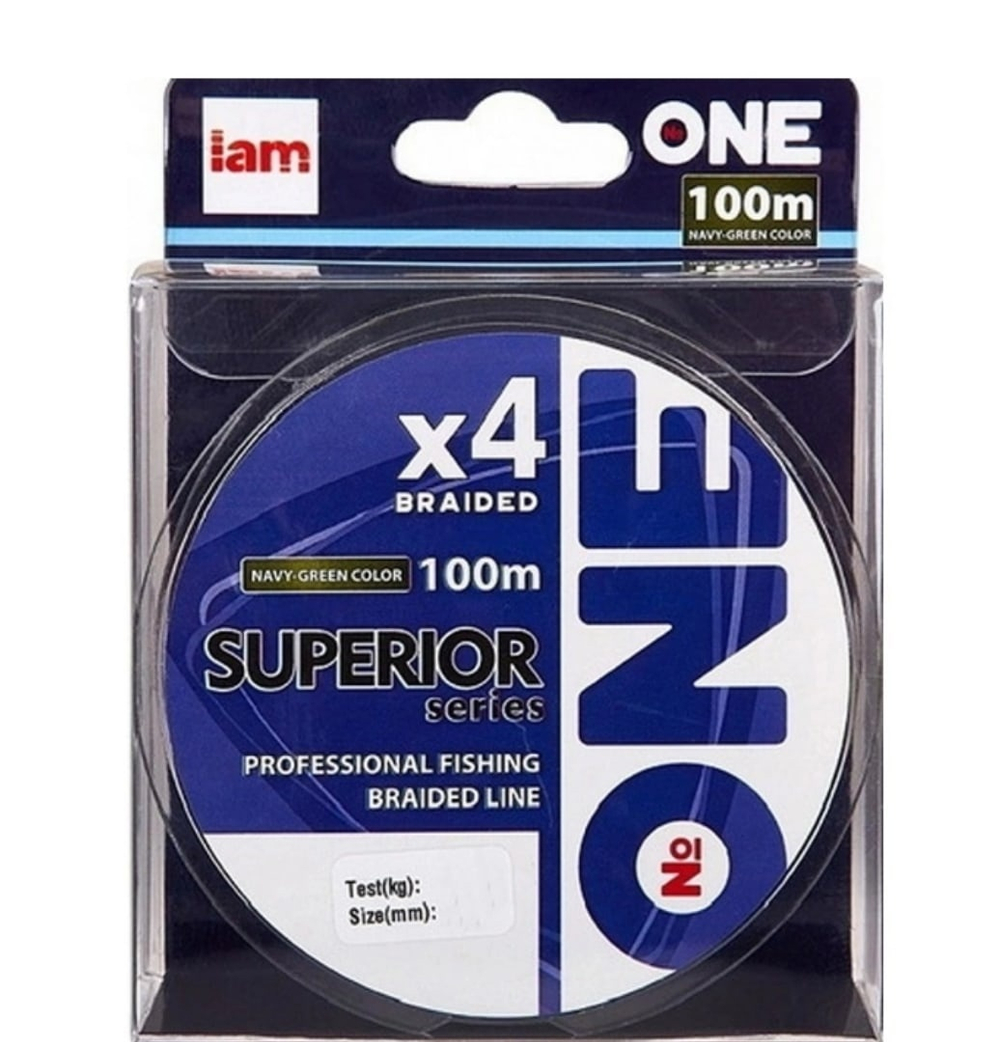 Шнур плетеный I am №ONE Superior series X4 navy-green 100м