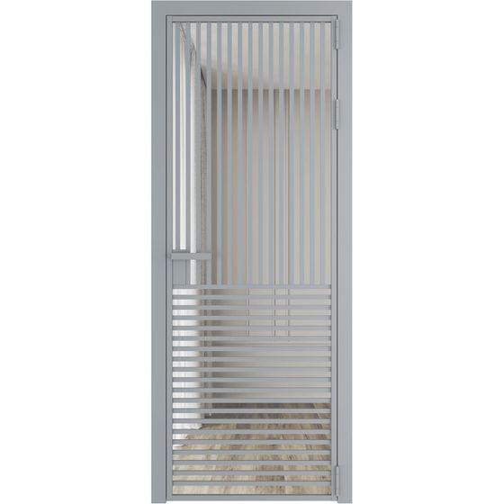 Алюминиевая дверь 17AG серебро стекло прозрачное