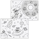 Альбом для рисования, А4, 24 листа, скоба, обложка картон, с раскраской, ЮНЛАНДИЯ, 202х285 мм, "Юнландик в космосе", 105056