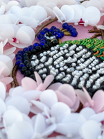 Принт-С12 Ткань с нанесенной авторской схемой Павлин на цветущей сакуре