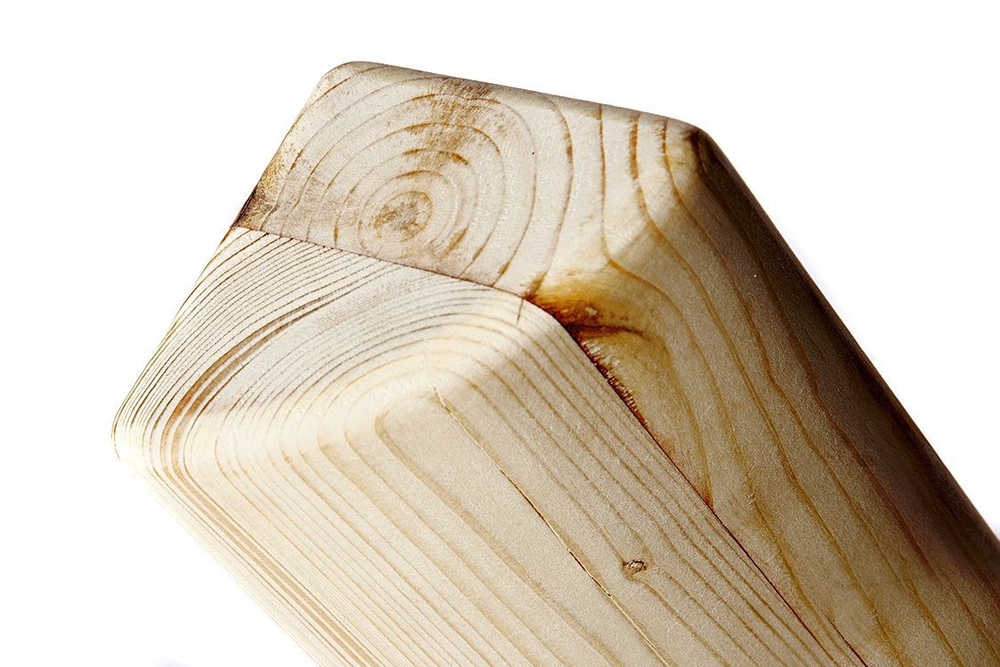 Кирпич для йоги полукруглый деревянный шлифованный