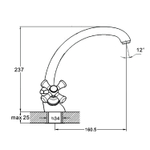 Смеситель для кухни 1/2 кер Glauf QMT4-B722 п\шпильку