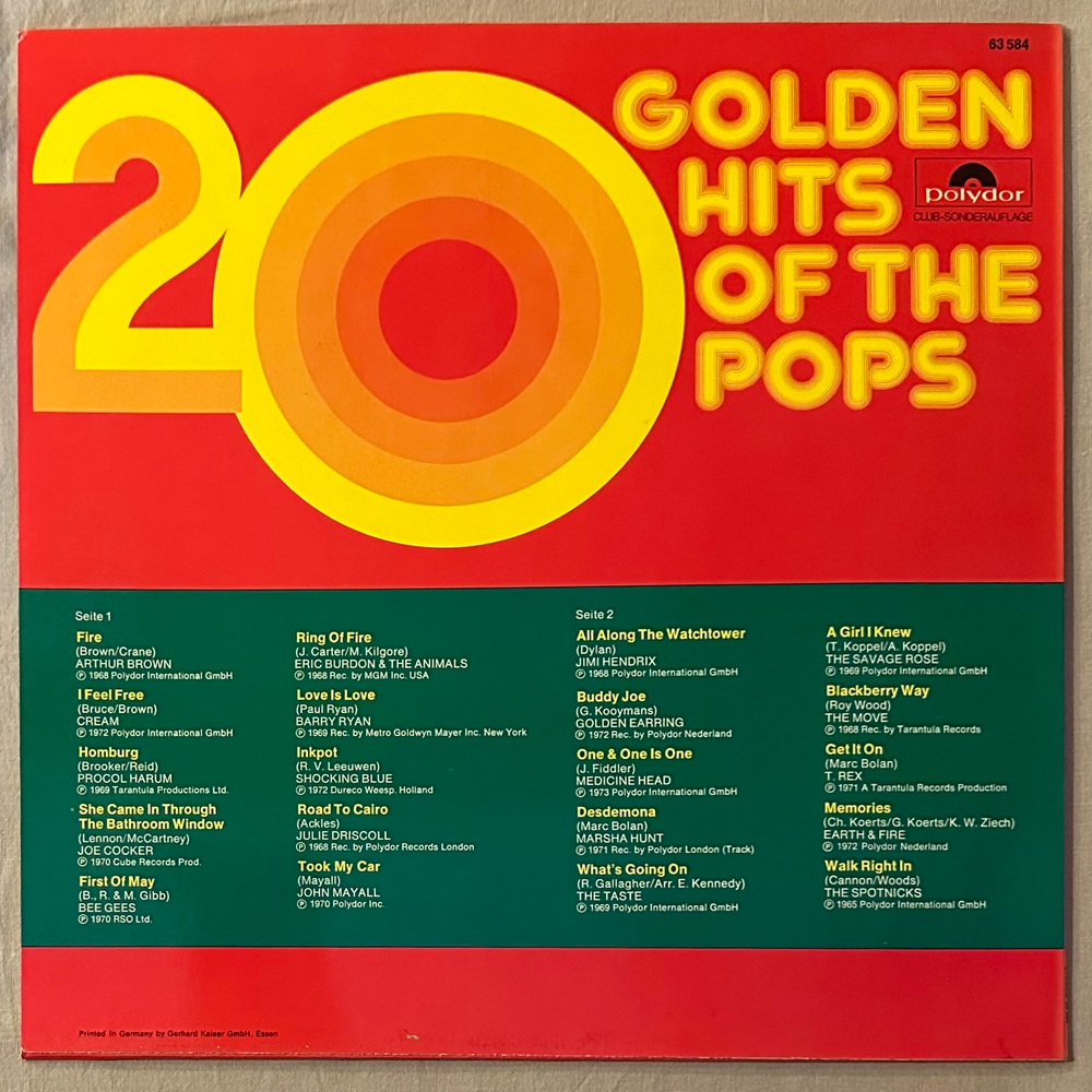 20 Golden Hits Of The Pops (Германия 1975г.)