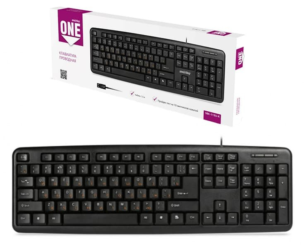 Клавиатура проводная SmartBuy ONE 113 USB черный (SBK-113U-K)