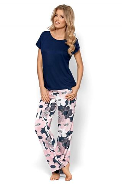 Пижамный комплект Bianca из вискозного полотна (Размер: XXL) (Цвет: темно-синий)