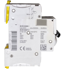 Автоматический выключатель Schneider Electric iC60H D 2P 6A 10кА  A9F85206 Серия Acti 9 два полюса 2 ампера ток расцепления D 10 килоампер