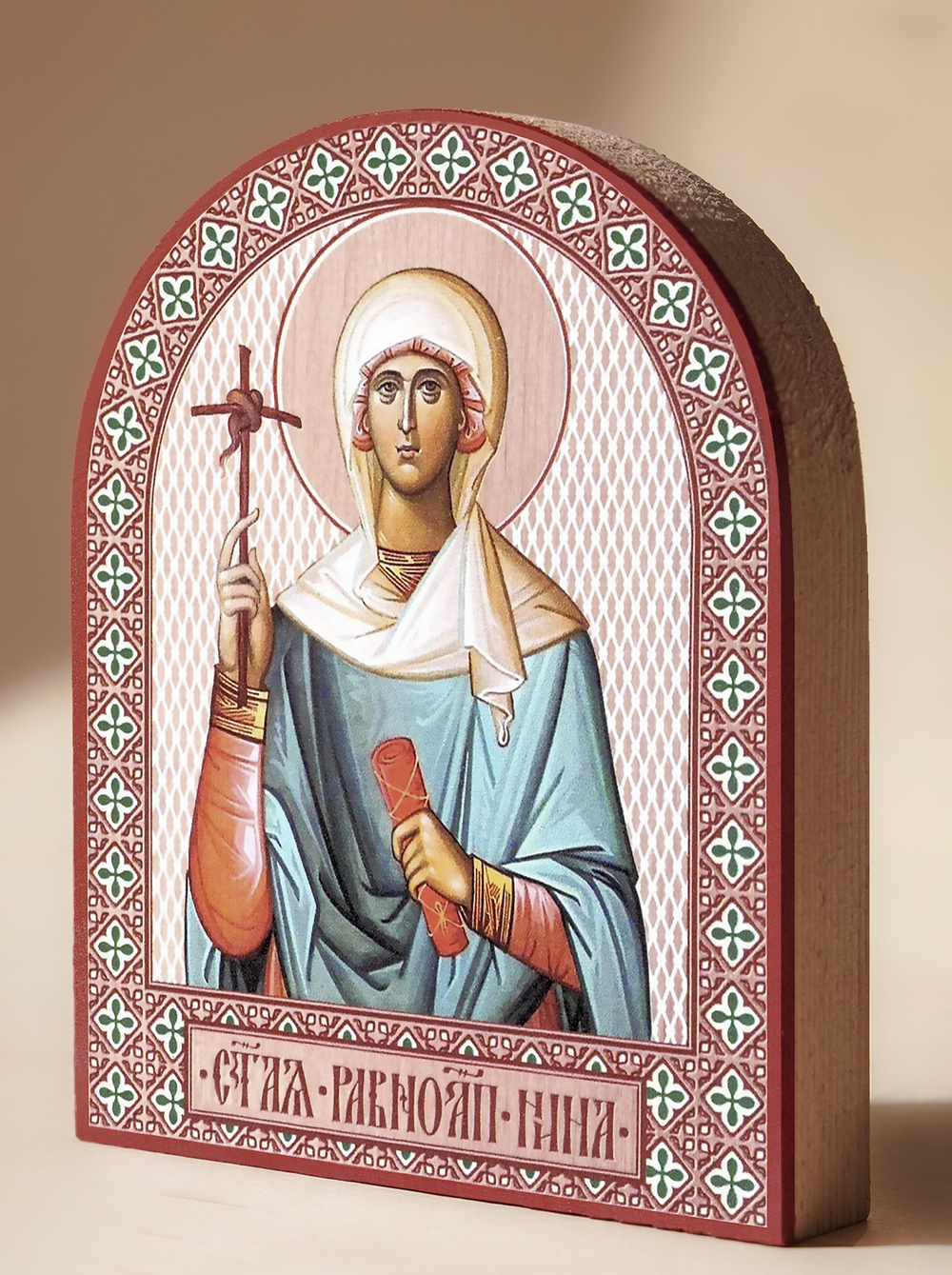 Икона аркой Нина, равноап. на дереве: 95 х 120 (Синопсисъ)