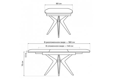 Керамический стол Woodville Риполь 140(180)х80 черный мрамор shakespeare black, черный, ножки черные