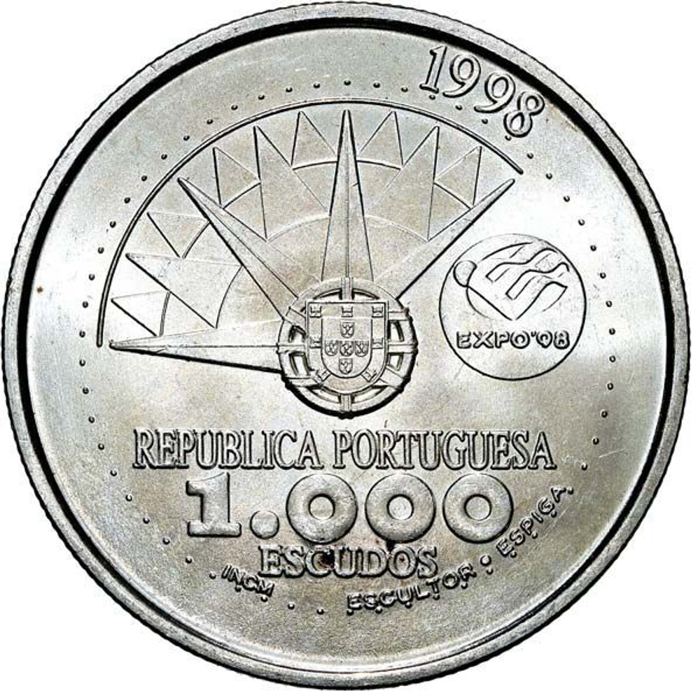 Portugal, 1000 Escudos, 1998 – International Year of the Ocean. Silver Commemorative Coin, MS