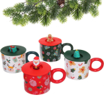 Кружка керамическая 400мл «Новогодние символы» с крышкой