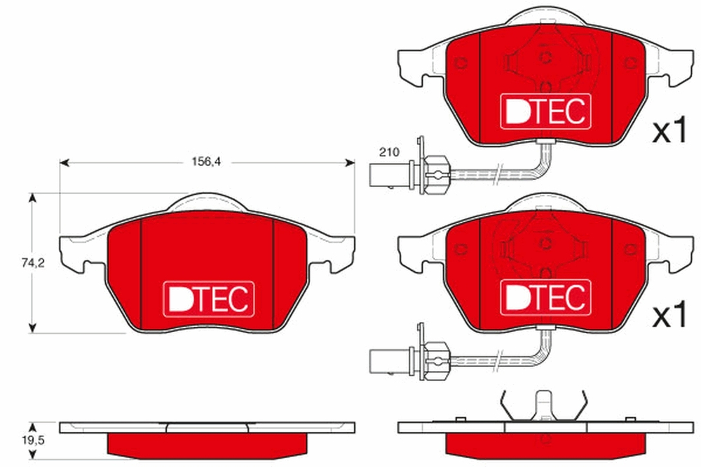 TRW - GDB1307DTE-TRW - Brake Pad Set, disc brake