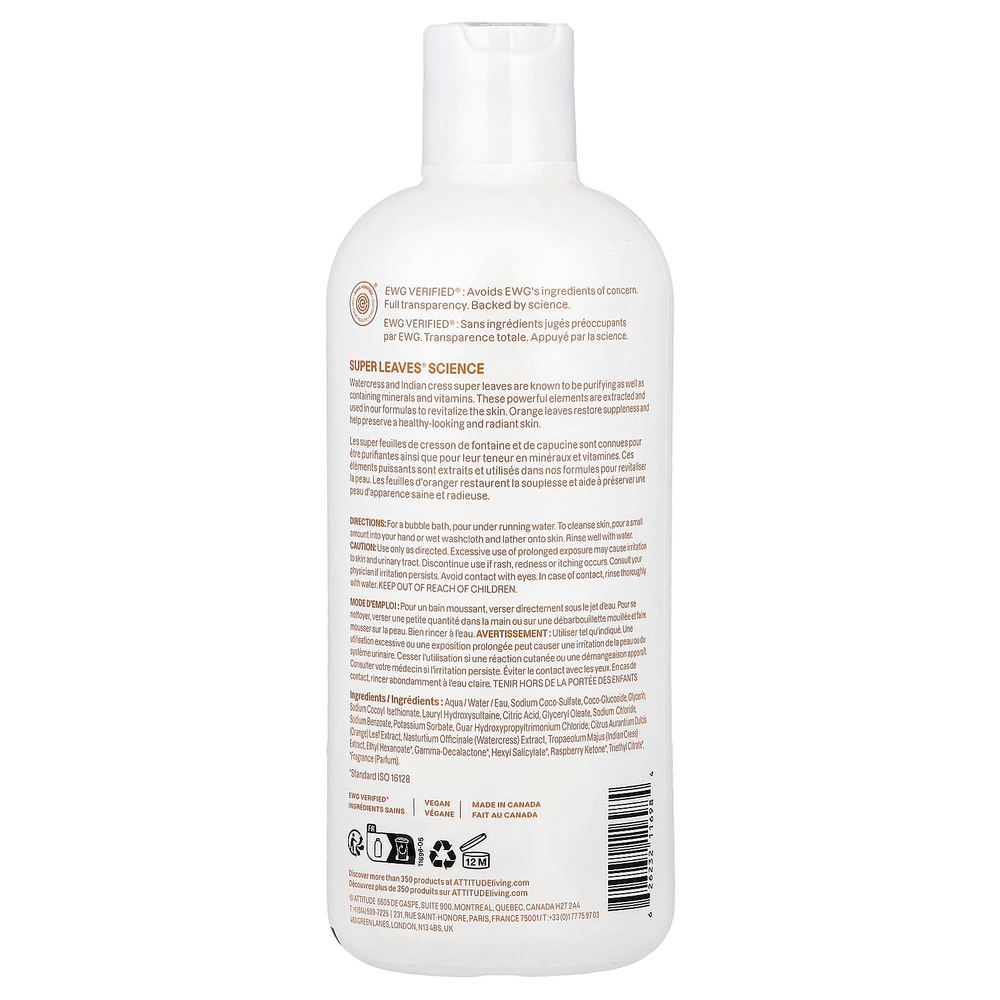 ATTITUDE, Super Leaves®, пенка для стирки, цветы апельсина и эвкалипт, 473 мл (16 жидк. унций)