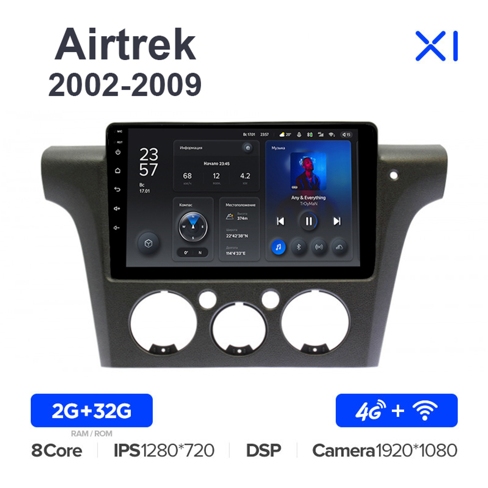 Teyes X1 10,2"для Mitsubishi Airtrek 2002-2009