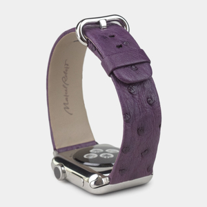 Ремешок для Apple Watch 44/45/49mm ST Classic из кожи страуса, фиолетового цвета
