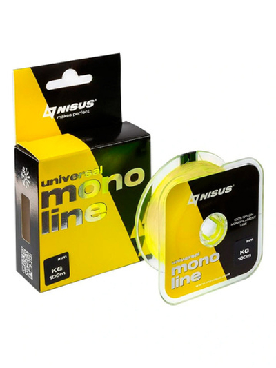 Леска для рыбалки Nisus MONOLINE Fluorescent Yellow Nylon 0,18mm/100m (N-MFY-018-100)