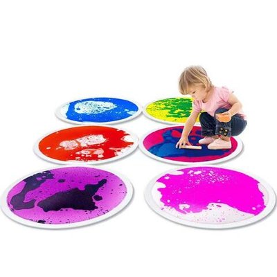 Декоративная круглая плитка "Живой пол клякса"