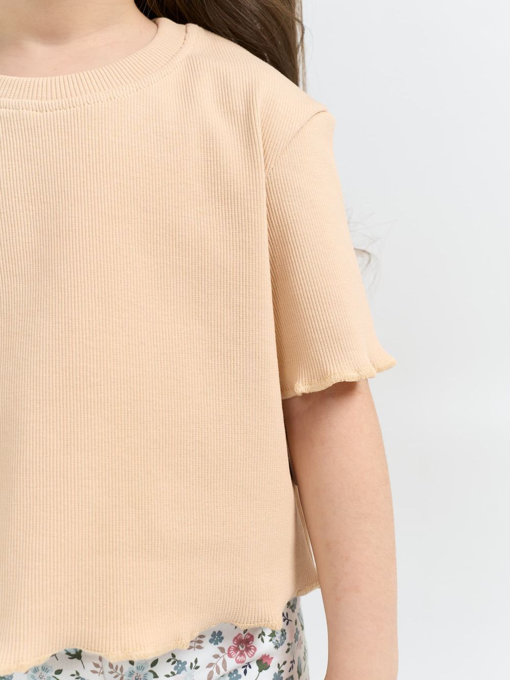 Футболка укороченная из кашкорсе "Крем-брюле"