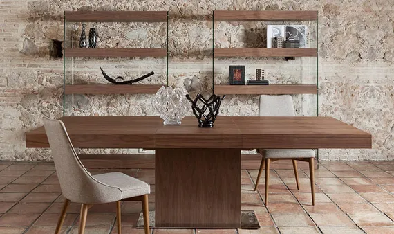 Стеллаж Angel Cerda 3091, орех, стекло