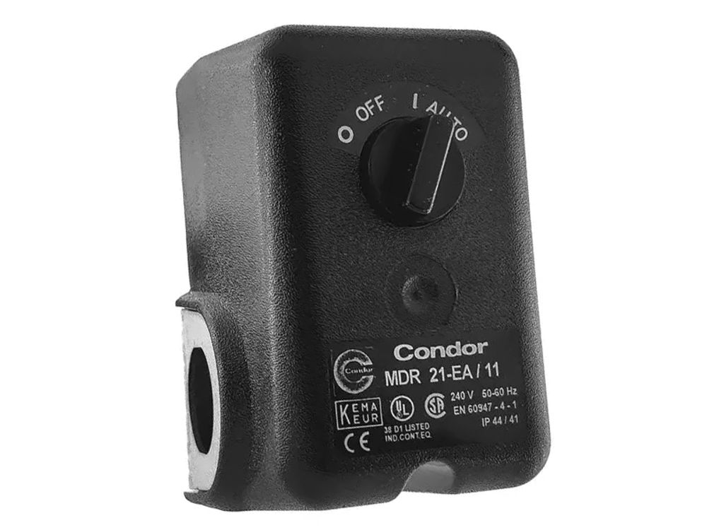 Реле давления для насоса скважины 2.8-11 бар 220В до 2.2 кВт G1/4&quot; пластиковый фланец Сondor MDR 21/11