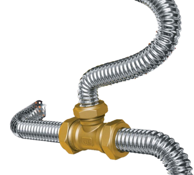 Гофрированная труба для газа HydroSta TR-25A нержавеющая сталь, термообработанная, в жёлтой п/э оболочке (1 м)