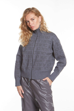 КАРДИГАН ИЗ СМЕСОВОЙ ШЕРСТИ С ЛОГОТИПОМ