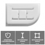 Душевой поддон ABBER AD3E109 L 100х90 асимметричный, акриловый, белый