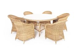 "Эспрессо-150 R" обеденная группа плетеная, цвет соломенный