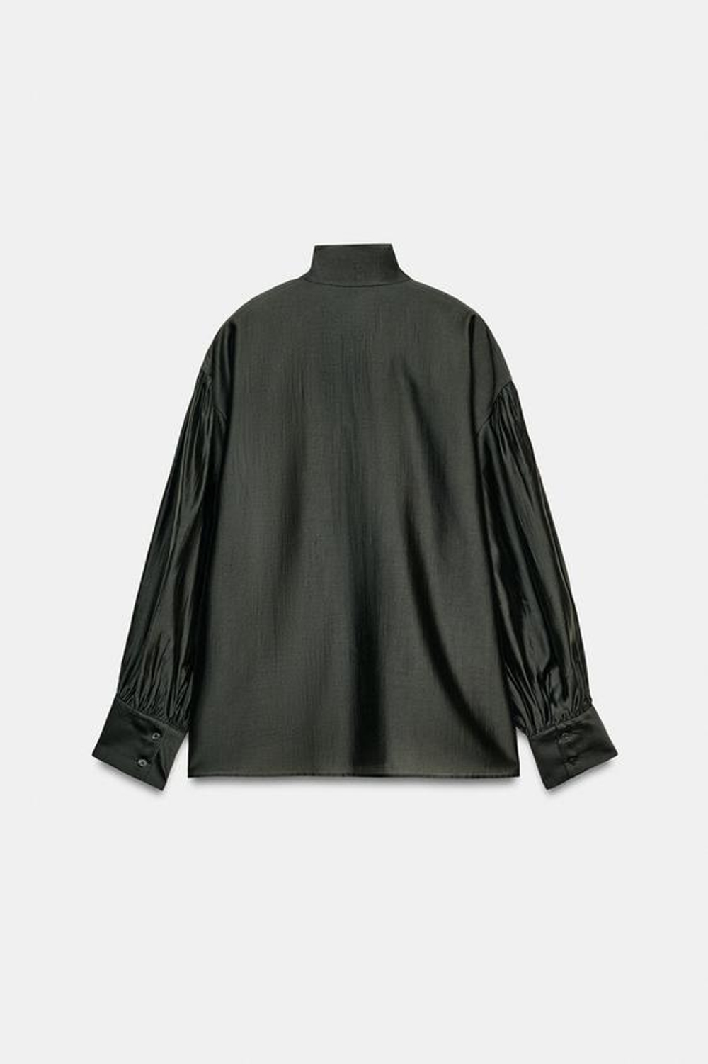 Рубашка из атласа с завязками ZW COLLECTION - ZARA