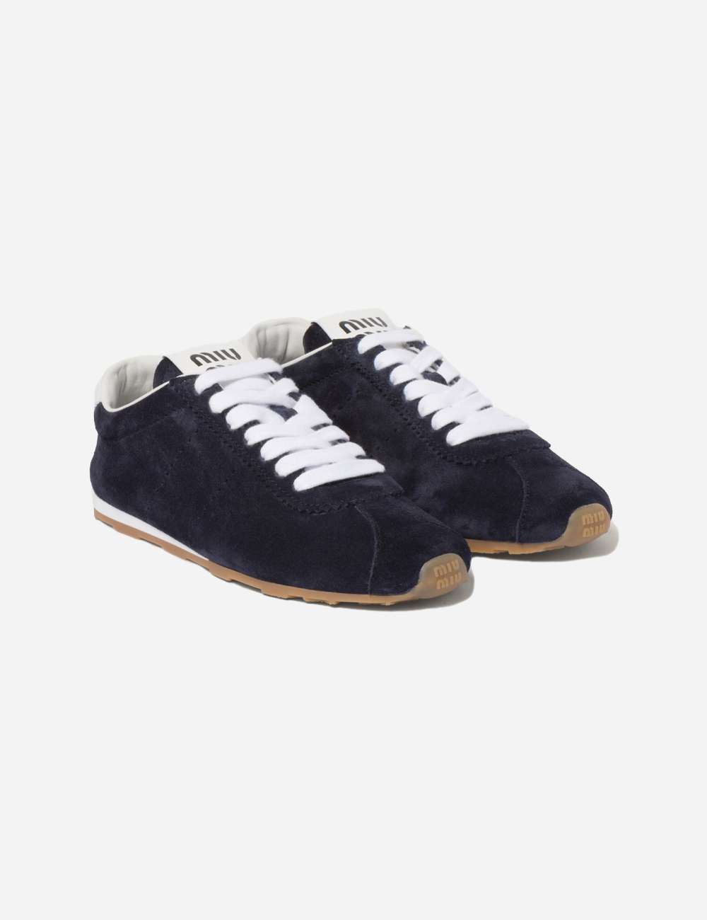 Miu Miu Navy Plume Suede Sneakers