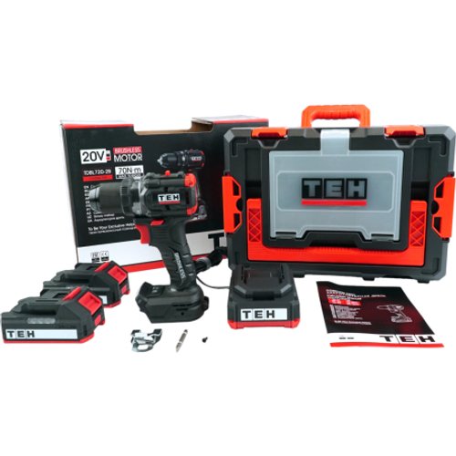 Дрель аккумуляторная 20V TEH TDBL720-2B