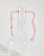 Yumalay Ваза из прозрачного и розового стекла 22 см